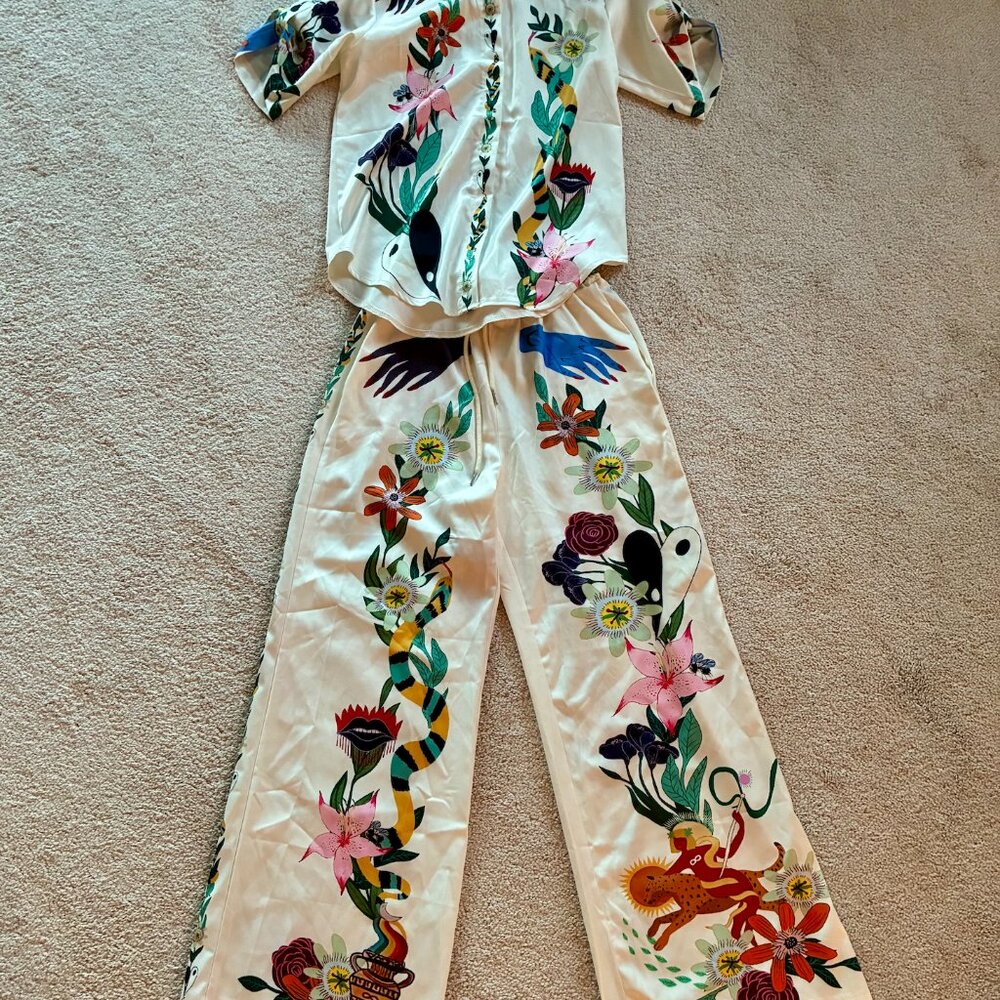 2 Piece Printed Pant Set